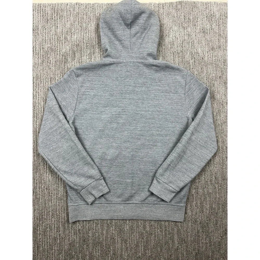 Polo Ralph Lauren Hoodie Men Large Gray Double Knit Tech Fleece Full Zip Pockets